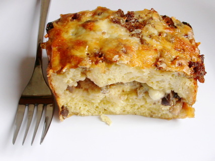 Breakfast Strata With Sausage Mushrooms And Monterey Jack